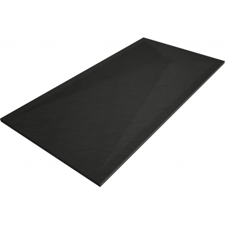 Mexen Stone+ rectangular composite shower tray 160 x 80 cm, black, black cover - 44708016-B