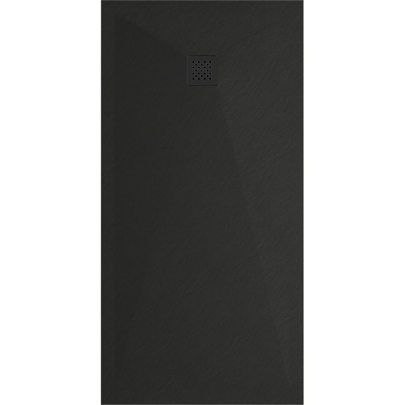 Mexen Stone+ Rechteckige Verbund-Duschwanne 160 x 70 cm, schwarz, schwarze Abdeckung - 44707016-B