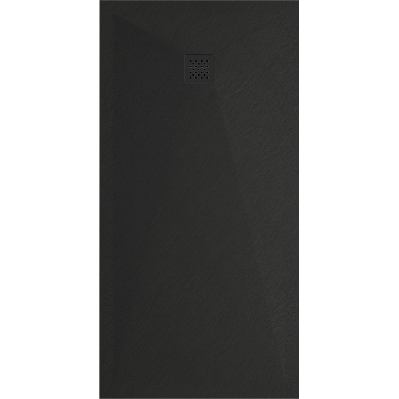 Mexen Stone+ rechteckige Komposit-Duschwanne 180 x 80 cm, schwarz, schwarze Abdeckung - 44708018-B