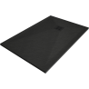 Mexen Stone+ brodzik kompozytowy prostokątny 110 x 70 cm, czarny, maskownica czarna - 44707011-B