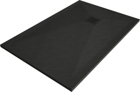 Mexen Stone+ brodzik kompozytowy prostokątny 120 x 100 cm, czarny, maskownica czarna - 44701012-B