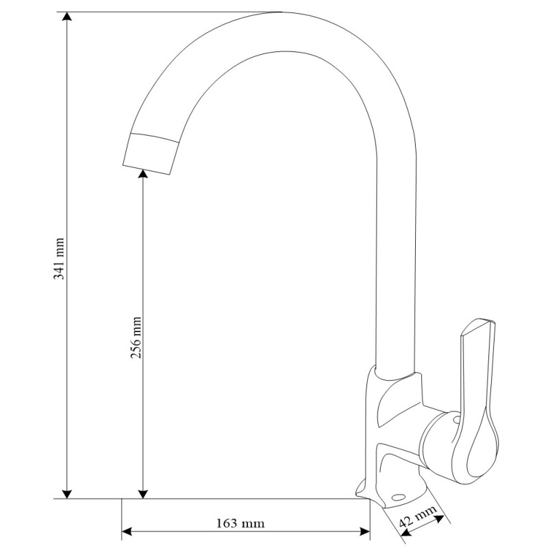 Mexen Sabre köögisegisti, kroom - 72190-00