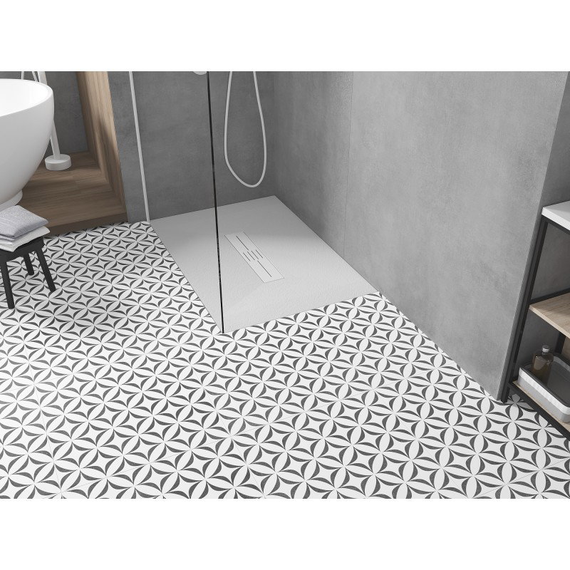 Mexen Toro ορθογώνιος δίσκος ντους SMC 110 x 90 cm, λευκός, λευκό κάλυμμα - 43109011-W