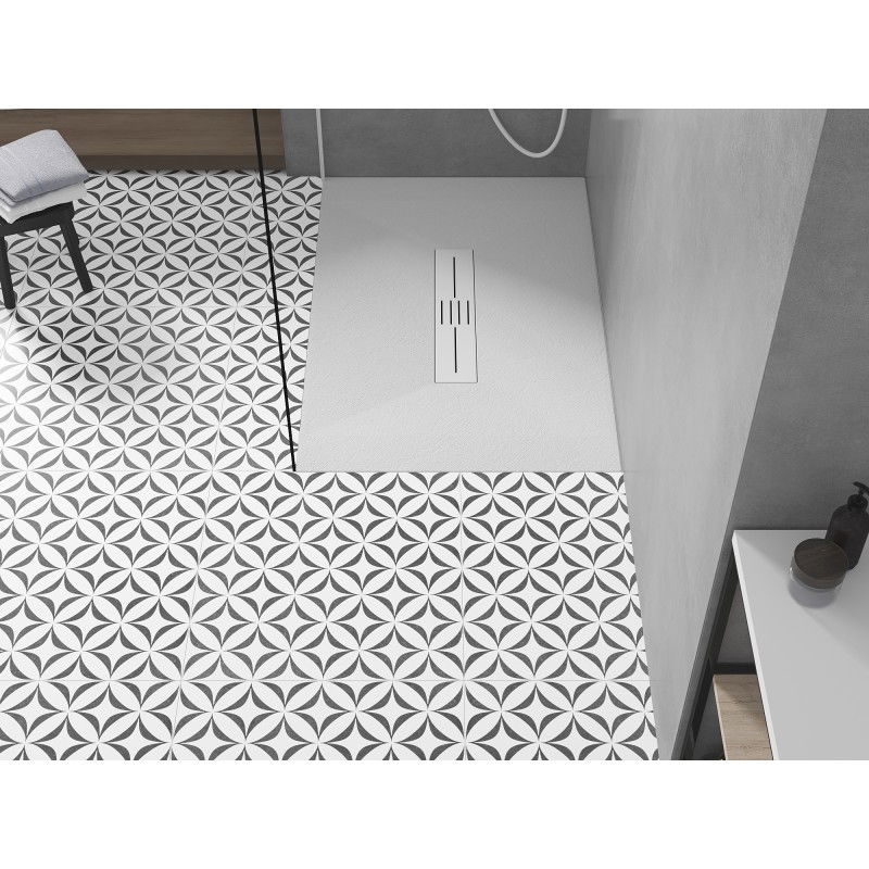 Mexen Toro receveur de douche rectangulaire SMC 110 x 80 cm, blanc, cache blanc - 43108011-W