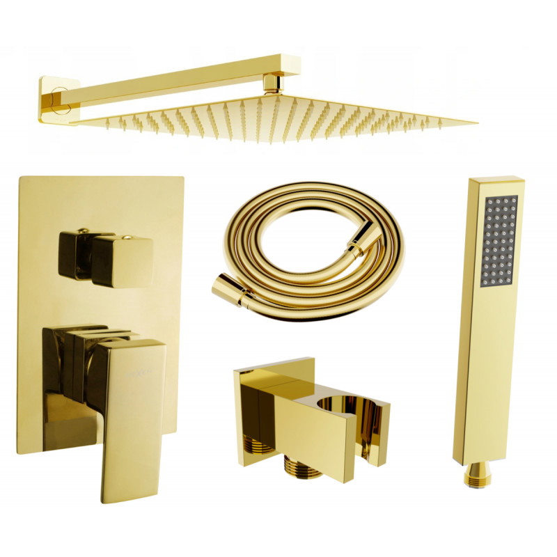 Mexen Uno DR02 inbouw douche set, goud - 71435DR02-50