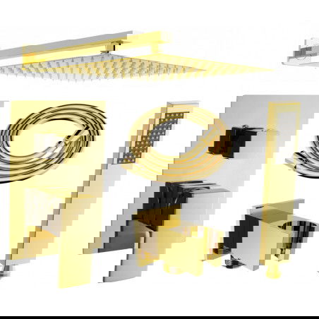 Mexen Uno DR02 ensemble de douche encastré, doré - 71435DR02-50