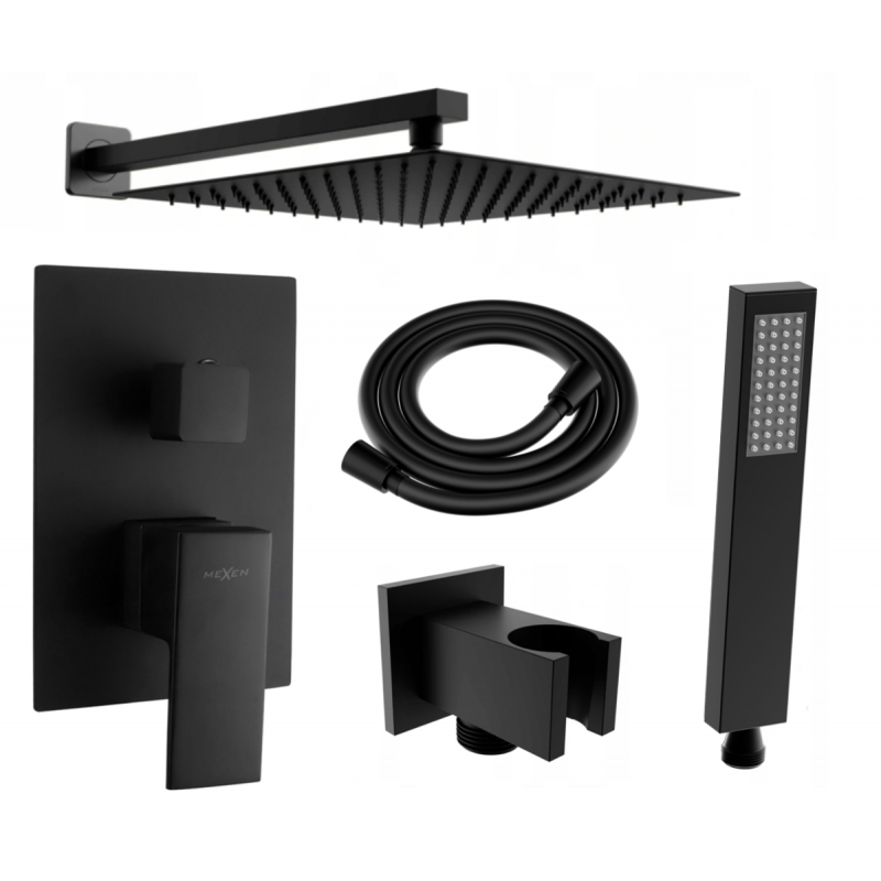 Mexen Uno DR02 ensemble de douche encastré, noir - 71435DR02-70