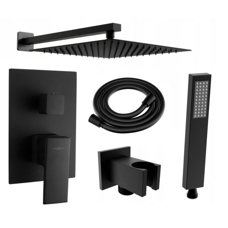 Mexen Uno DR02 Mischset für Dusche, Unterputzmontage, schwarz - 71435DR02-70