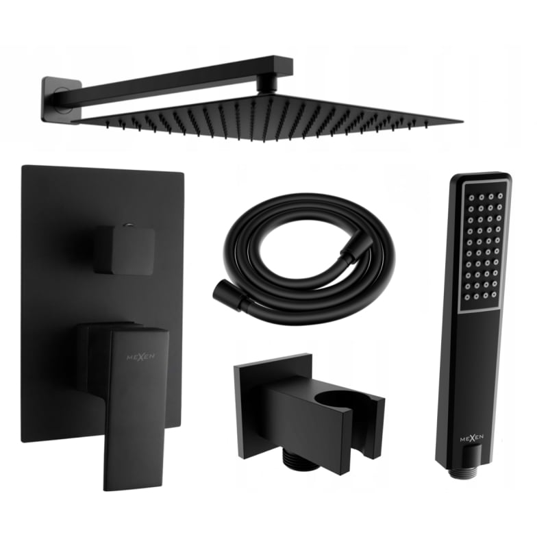 Mexen Uno DR72 podžbukni tuš set, crni - 71435DR72-70