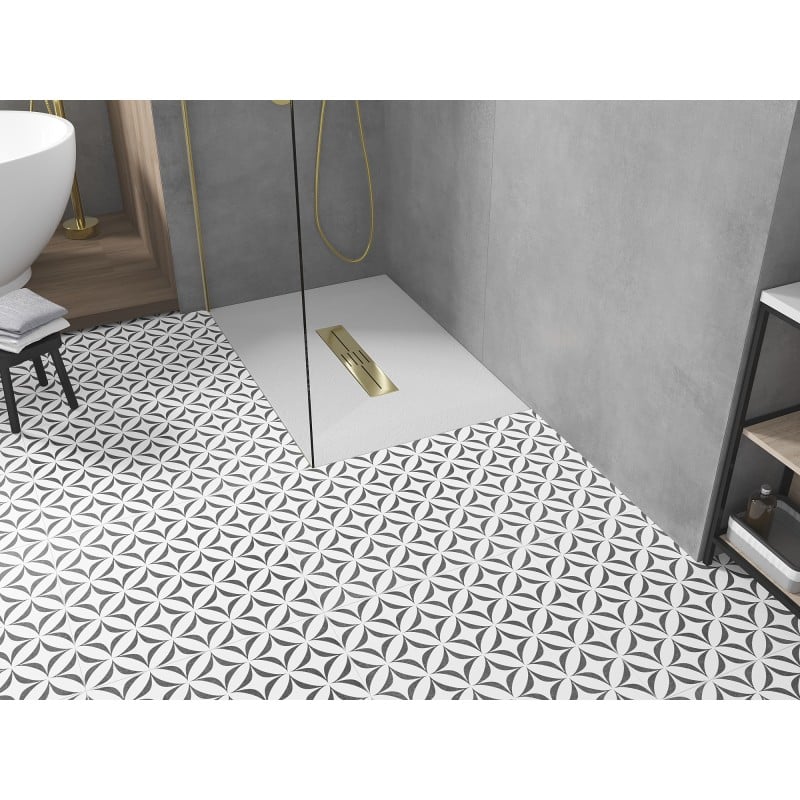 Mexen Toro rechthoekige SMC douchebak 110 x 70 cm, wit, gouden afdekking - 43107011-G