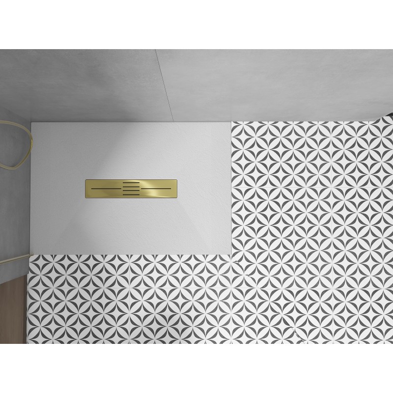 Mexen Toro rechthoekige SMC douchebak 110 x 70 cm, wit, gouden afdekking - 43107011-G