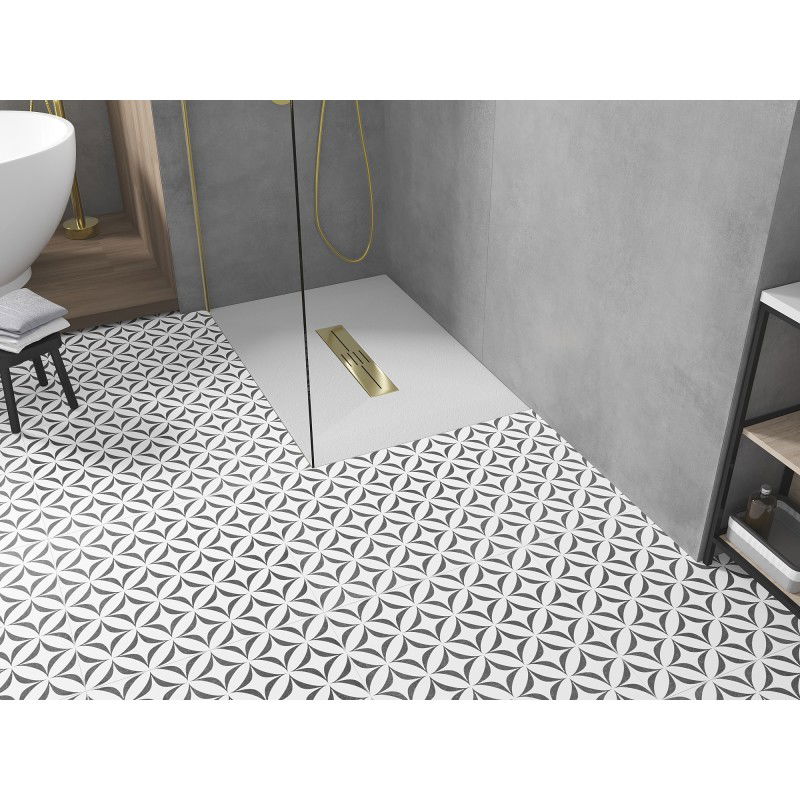 Mexen Toro piatto doccia rettangolare SMC 110 x 80 cm, bianco, copertura dorata - 43108011-G