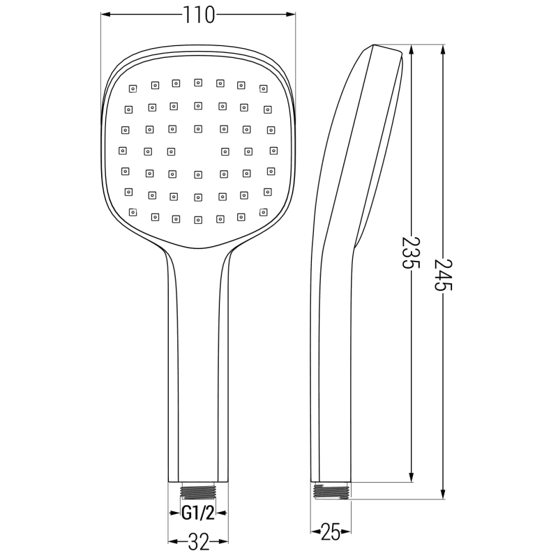 Mexen Uno DR33 ensemble de douche encastré, noir - 71435DR33-70