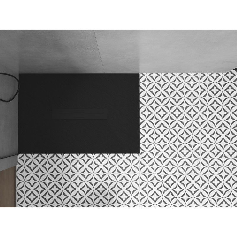 Mexen Toro plato de ducha rectangular SMC 100 x 90 cm, negro, cubierta negra - 43709010-B