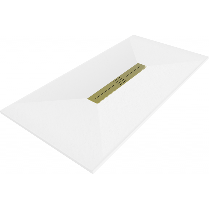 Mexen Toro rechteckige Duschwanne SMC 180 x 70 cm, weiß, Abdeckung gold - 43107018-G