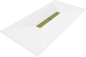 Mexen Toro piatto doccia rettangolare SMC 200 x 70 cm, bianco, copertura dorata - 43107020-G