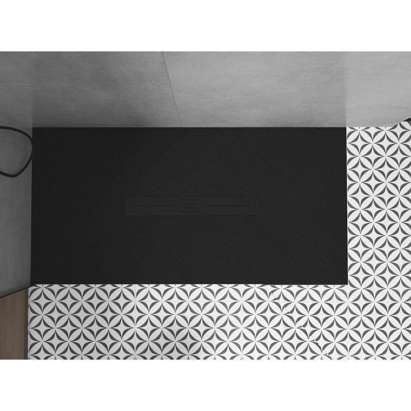 Mexen Toro taisnstūra dušas paliktnis SMC 150 x 80 cm, melns, melna aizsargplate - 43708015-B