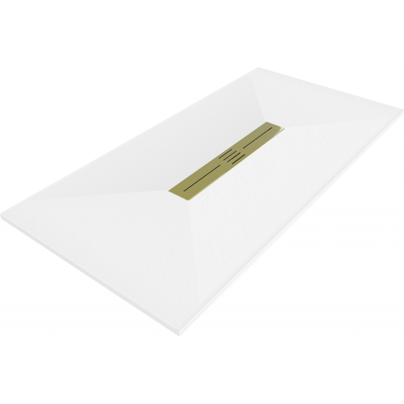 Mexen Toro rechteckige Duschwanne SMC 180 x 90 cm, weiß, goldene Abdeckung - 43109018-G