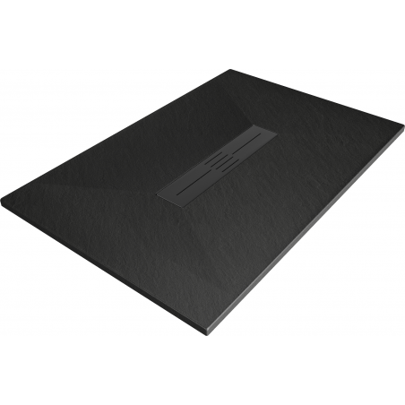 Mexen Toro rechteckige Duschwanne SMC 110 x 80 cm, schwarz, schwarze Abdeckung - 43708011-B