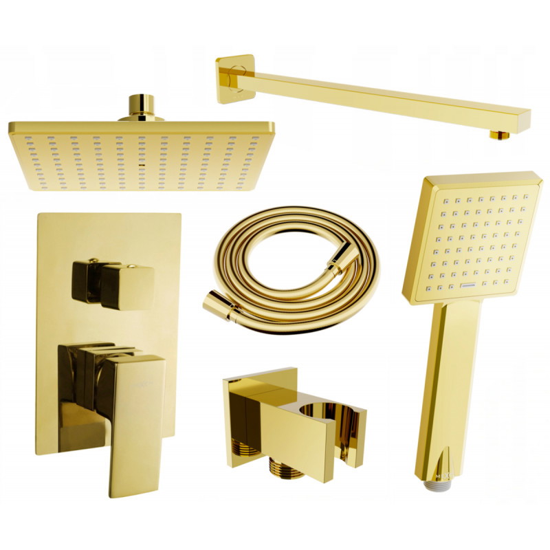 Mexen Uno DR45 inbouw douche set, goud - 71435DR45-50