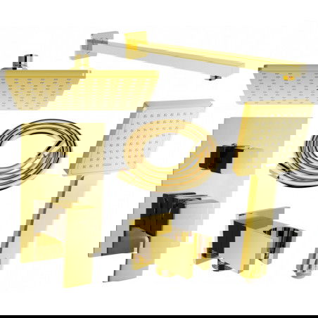 Mexen Uno DR45 iebūvējamais dušas komplekts, zelta krāsā - 71435DR45-50