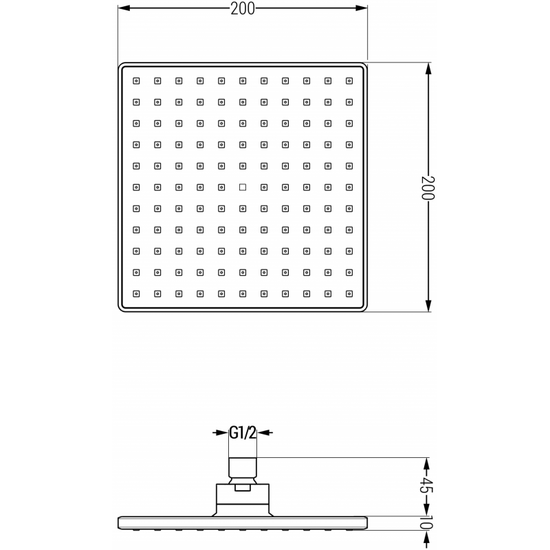 Mexen Uno DR45 concealed shower set, black - 71435DR45-70