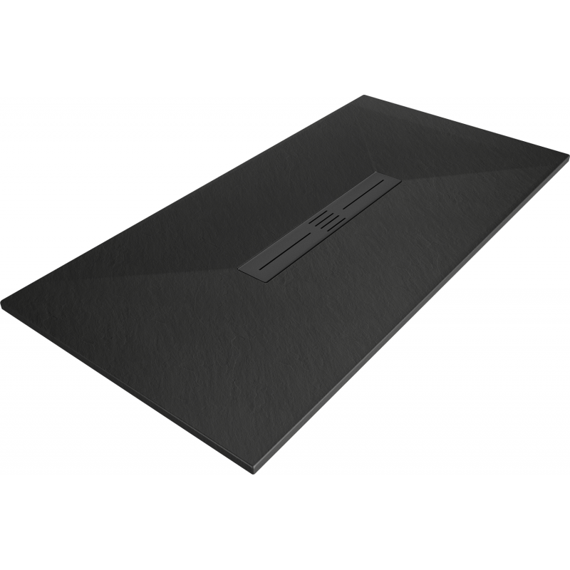 Mexen Toro brodzik prostokątny SMC 150 x 70 cm, czarny, maskownica czarna - 43707015-B