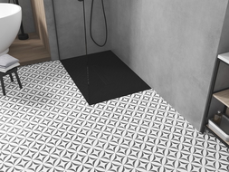 Mexen Toro plato de ducha rectangular SMC 110 x 70 cm, negro, tapa negra - 43707011-B