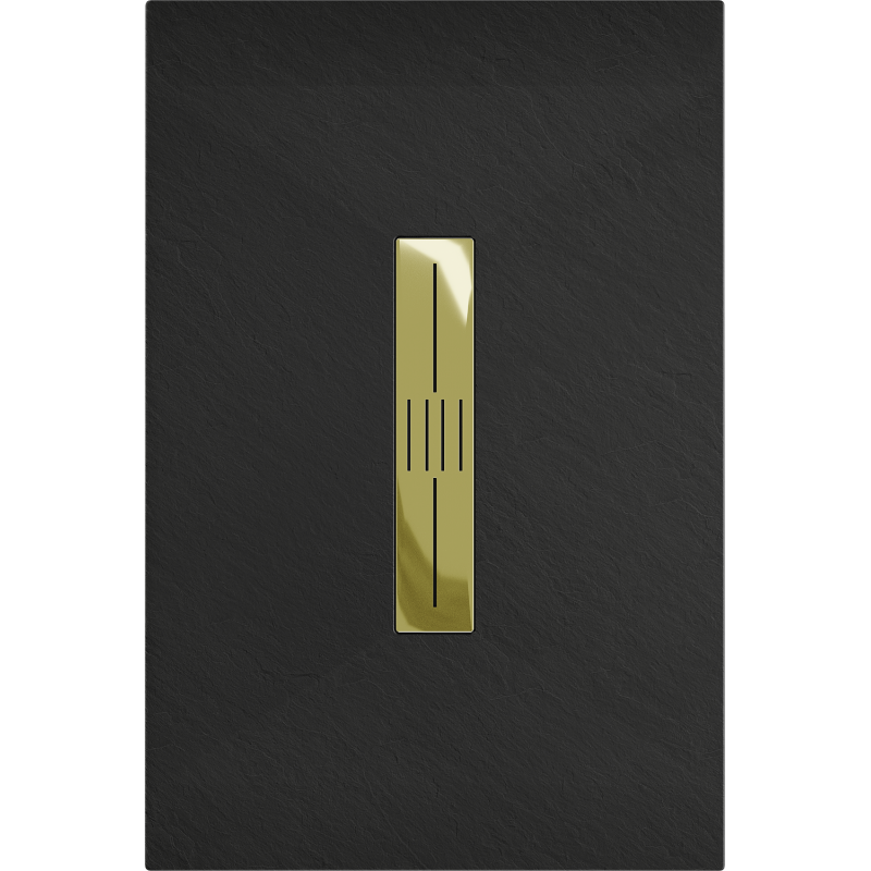 Mexen Toro rectangular SMC shower tray 130 x 80 cm, black, gold cover - 43708013-G