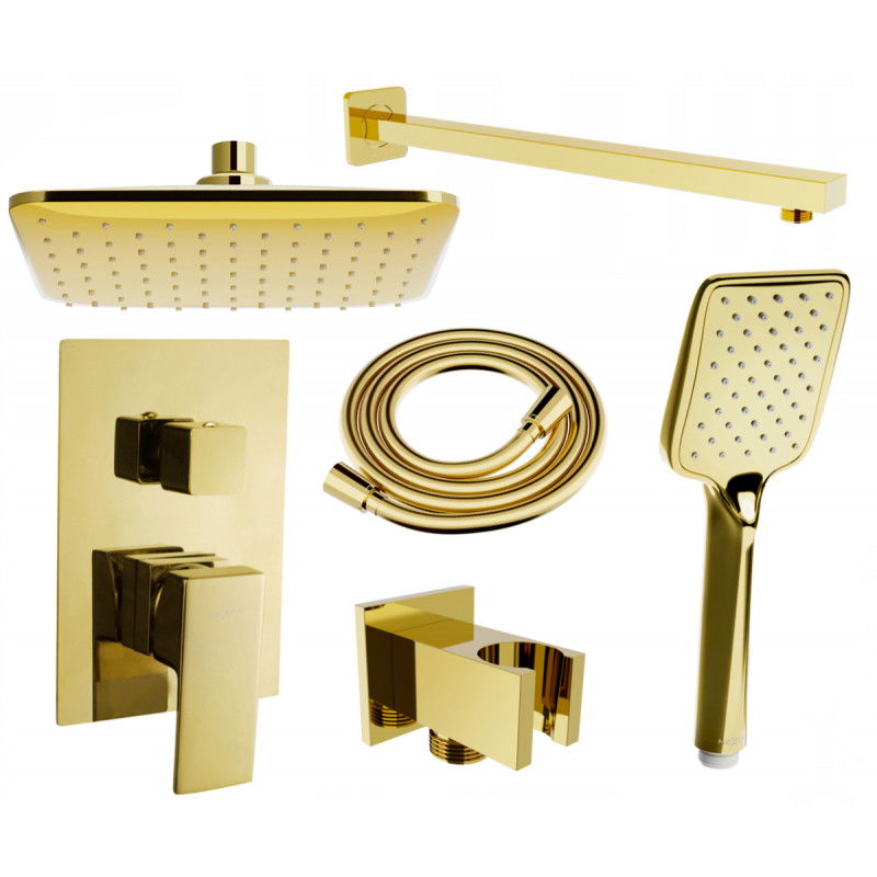 Mexen Uno DR62 inbouw douche set, goud - 71435DR62-50