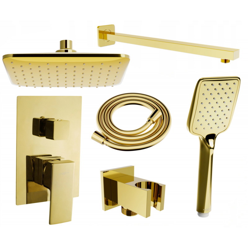 Mexen Uno DR62 inbouwdouche set, goud - 71435DR62-50