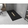 Mexen Toro rechteckige Duschwanne SMC 150 x 70 cm, schwarz, Abdeckung gold - 43707015-G