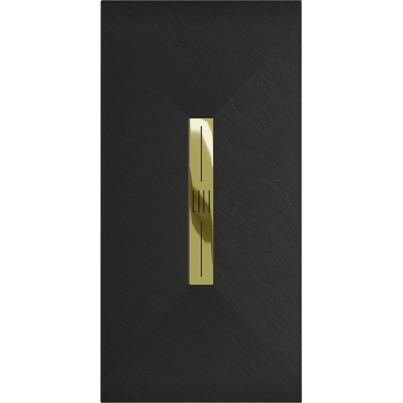Mexen Toro base de duche retangular SMC 160 x 70 cm, preta, cobertura dourada - 43707016-G