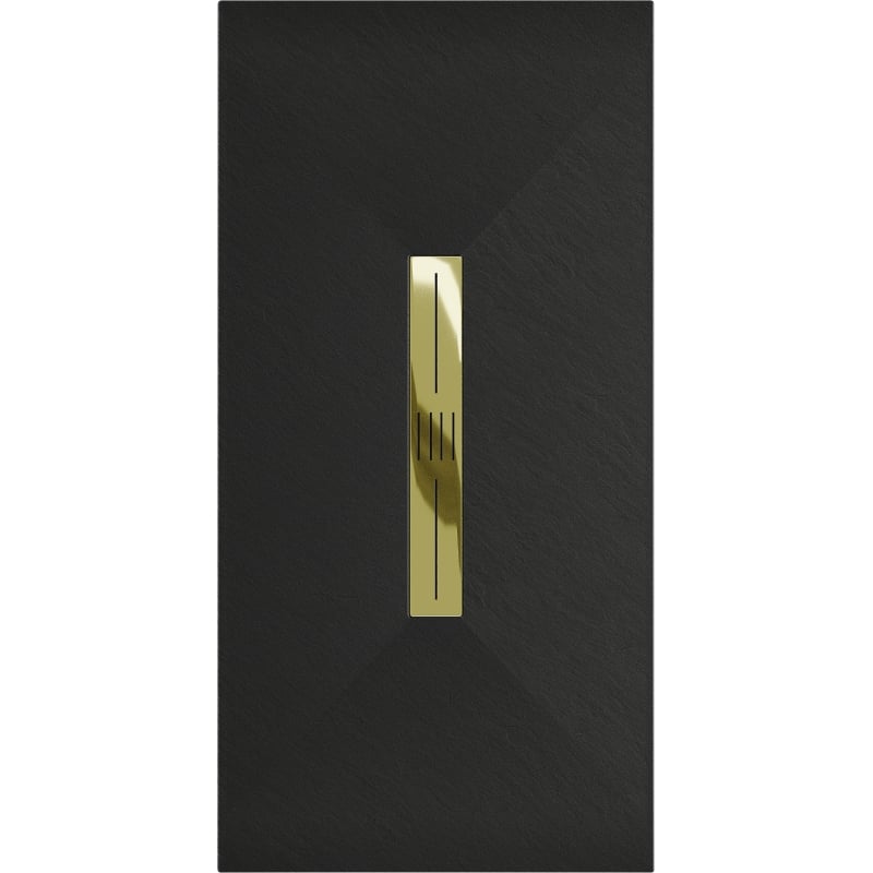 Mexen Toro rectangular SMC shower tray 160 x 90 cm, black, gold cover - 43709016-G