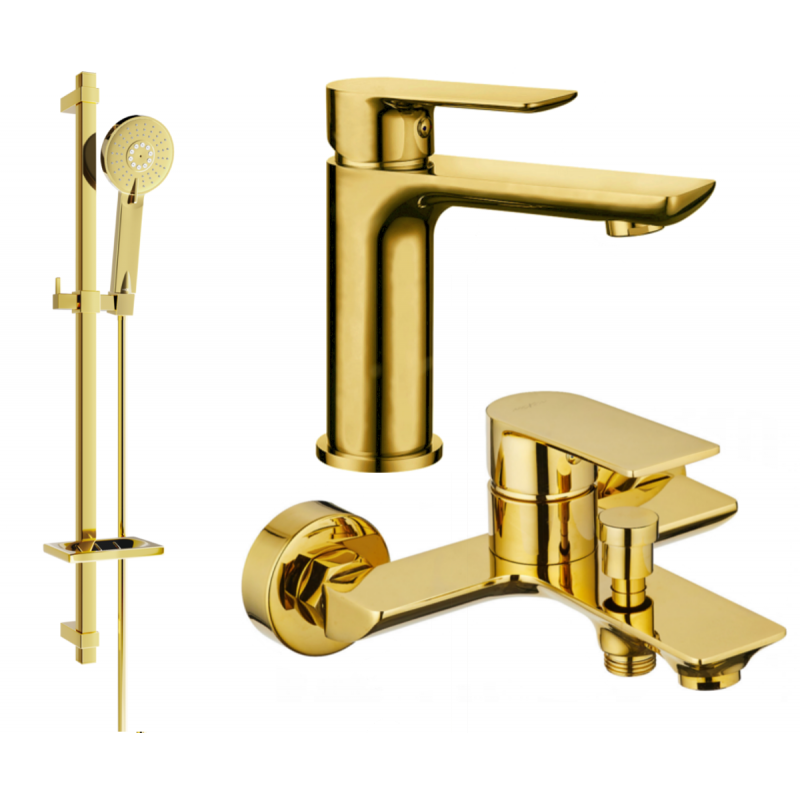 Mexen Alfa DQ40 bath set, gold - 745703DQ40-50