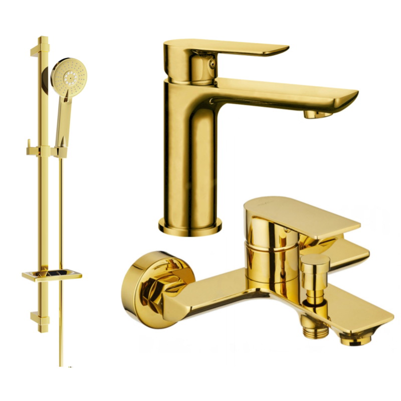 Mexen Alfa DQ40 Bathtub Set, Gold - 745703DQ40-50