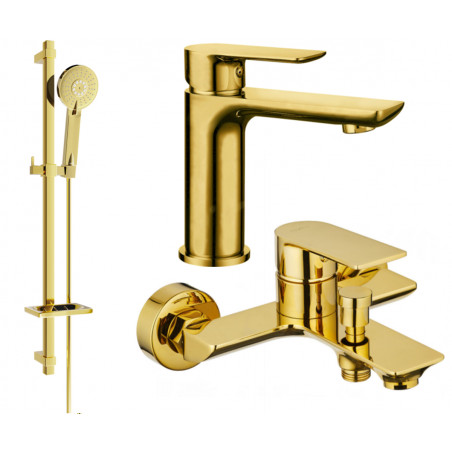 Mexen Alfa DQ40 conjunto de banheira, dourado - 745703DQ40-50
