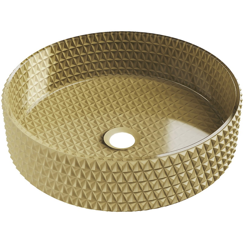 Mexen Aura Gläsernes Aufsatzwaschbecken 39 x 39 cm, gold - 24013950