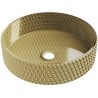 Mexen Aura glazen opbouw wastafel 39 x 39 cm, goud - 24013950