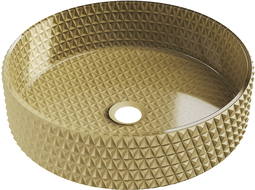 Mexen Aura lavatório de vidro sobre balcão 39 x 39 cm, dourado - 24013950