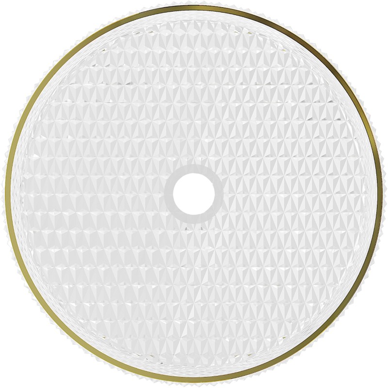 Mexen Aura glazen opzetwastafel 39 x 39 cm, transparant/goud - 24013905