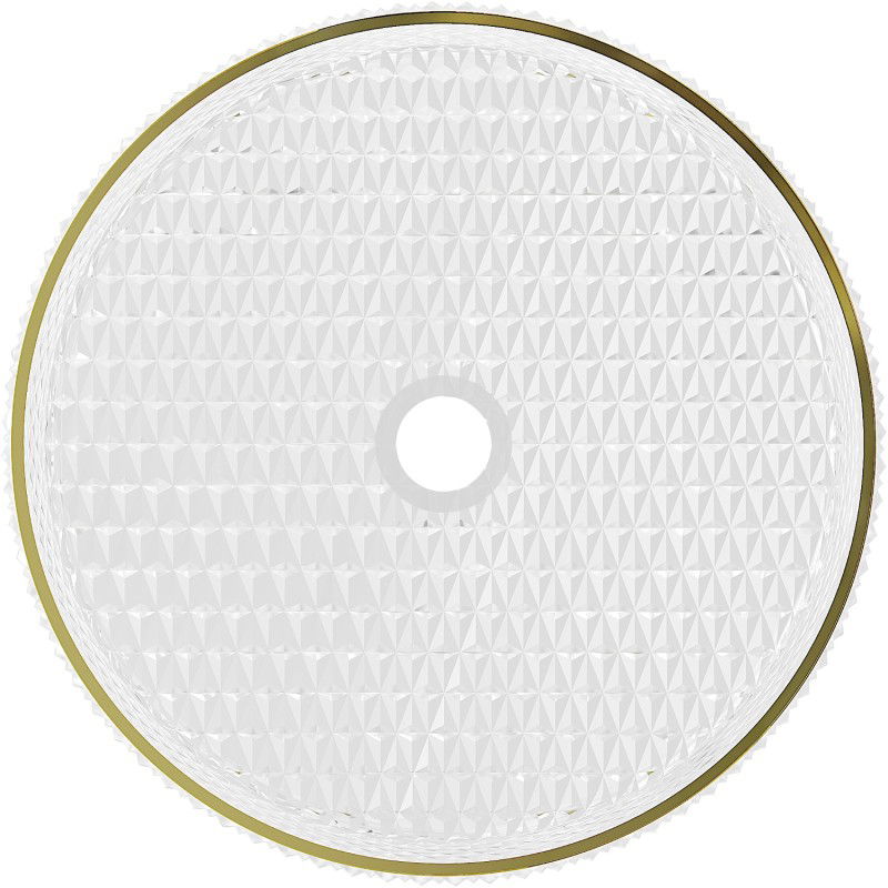 Mexen Aura lavabo de vidrio sobre encimera 39 x 39 cm, transparente/dorado - 24013905