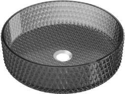 Mexen Aura Glaswaschbecken Aufsatzwaschbecken 39 x 39 cm, schwarz - 24013970