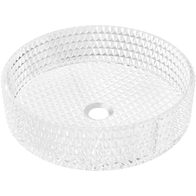 Mexen Aura lasinen pöytätason päällä oleva pesuallas 39 x 39 cm, läpinäkyvä - 24013900