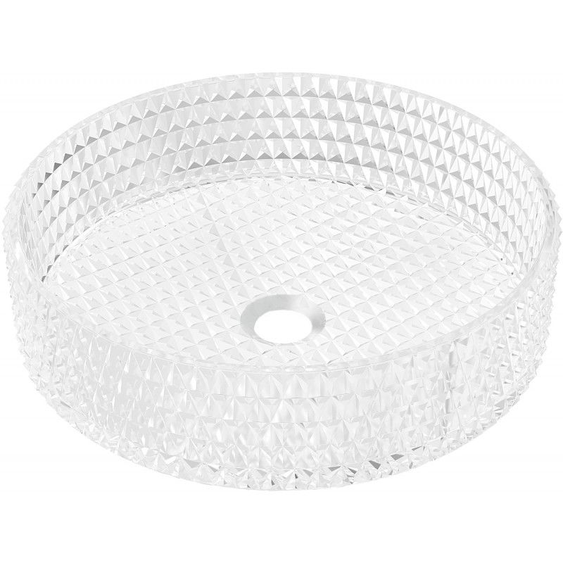 Mexen Aura lavabo en verre sur dessus de comptoir 39 x 39 cm, transparent - 24013900