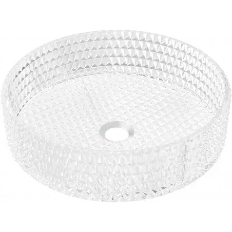 Mexen Aura glazen opbouw wastafel 39 x 39 cm, transparant - 24013900