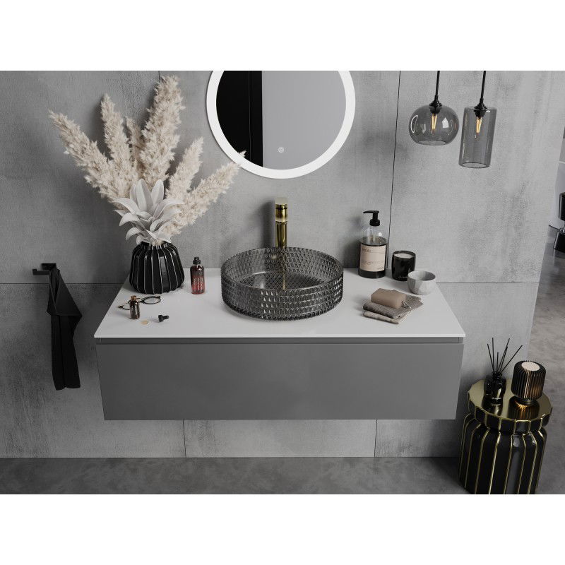 Mexen Aura glass countertop washbasin 39 x 39 cm, black - 24013970