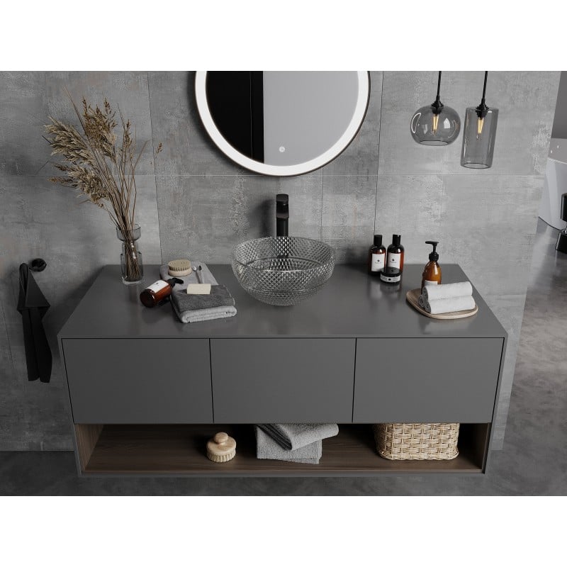 Mexen Dora glazen opbouw waskom 34 x 34 cm, transparant - 24113400