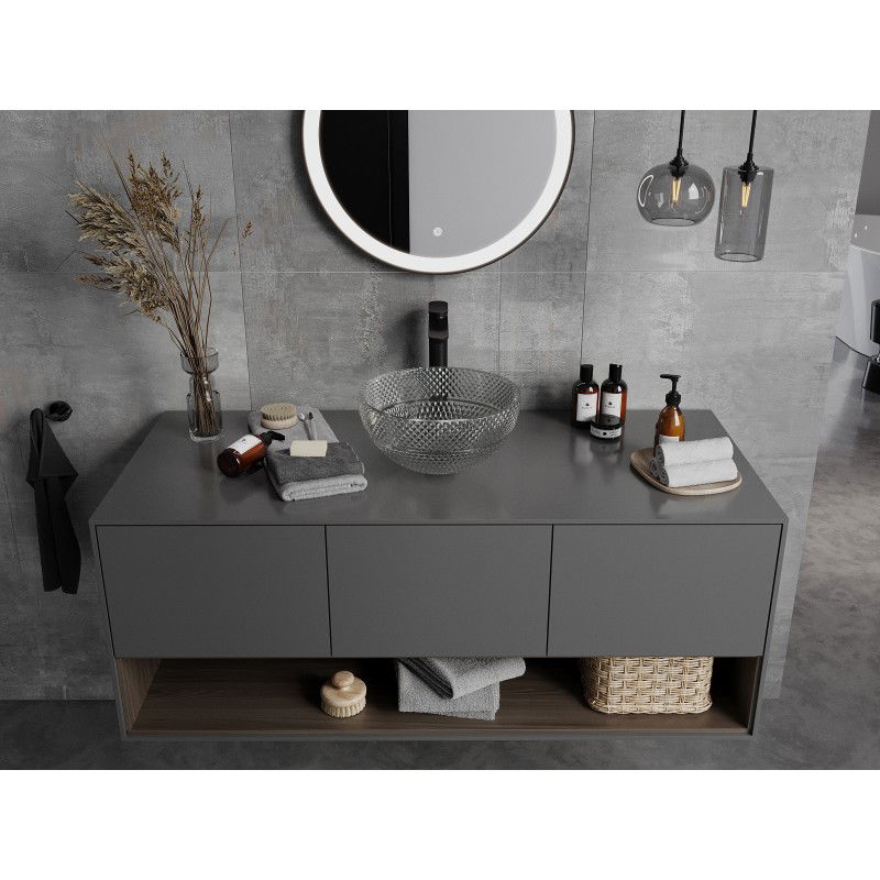 Mexen Dora lavabo da appoggio in vetro 34 x 34 cm, trasparente - 24113400