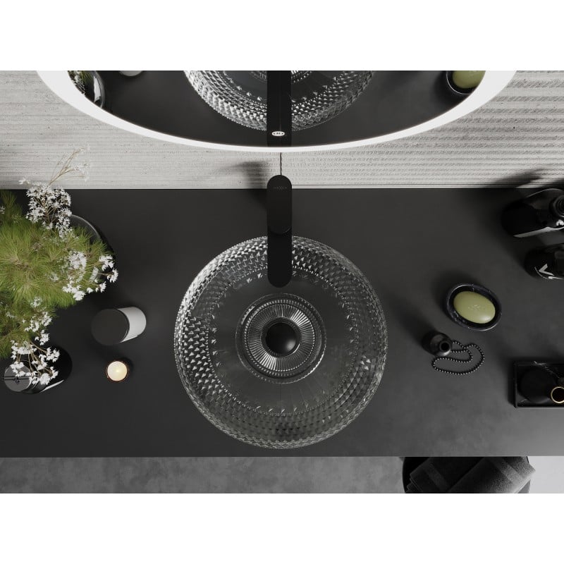 Mexen Heba glass countertop basin 45 x 45 cm, transparent - 24064500